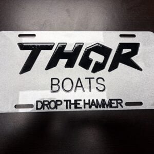 THOR Metal License Plate w/ Clear Coat